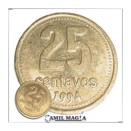Moneda Jumbo 25c Dorada